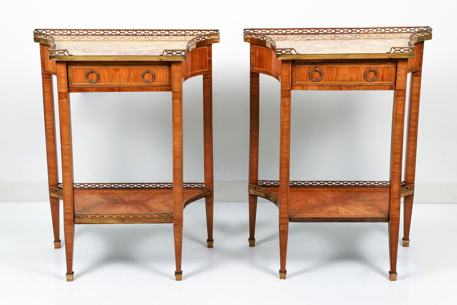 Pr Louis XVI Style Inlaid Marble Top Occasional Tables (1 of 8)