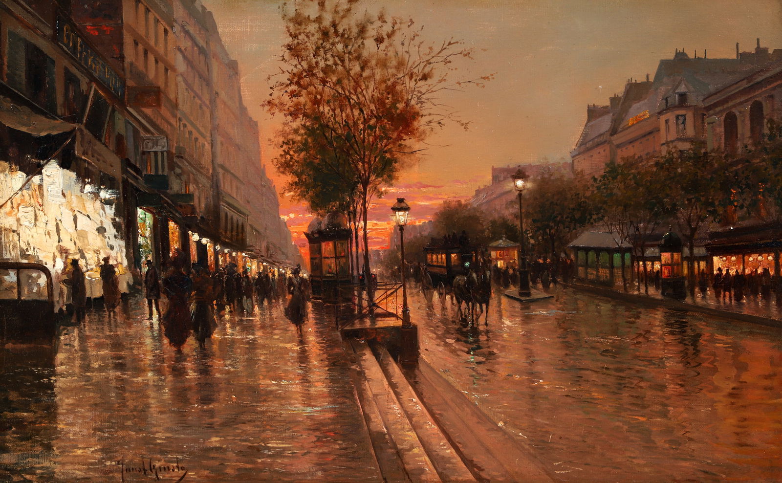 School of Cortes painting Boulevard Haussmann at Twilight (1 of 4)