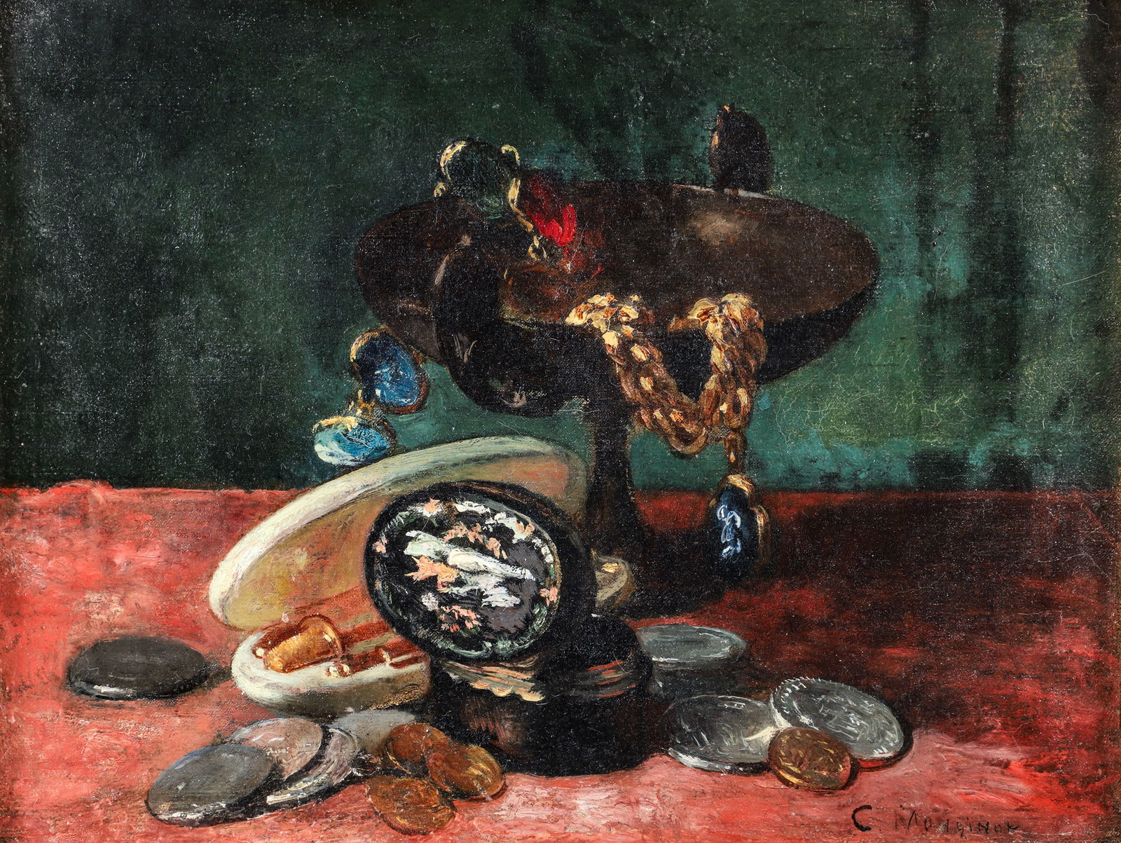 Charles Monginot Still Life with Coins and Jewels (1 of 4)