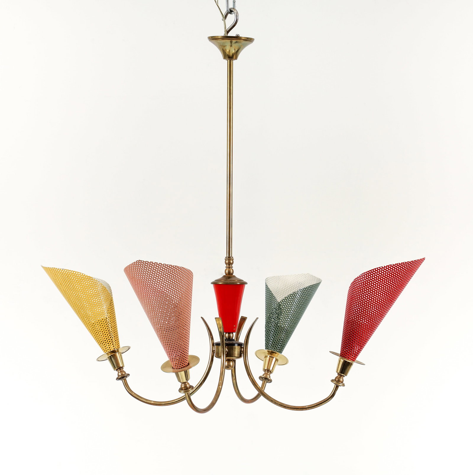 Multicolored Four-Light MCM Chandelier (1 of 5)