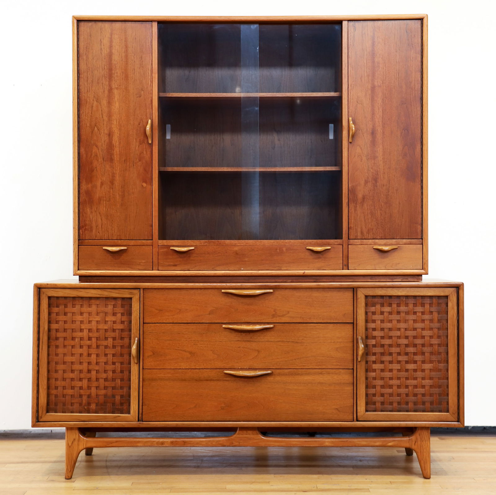 Lane Perception Mid Century Walnut Buffet and Hutch (1 of 7)