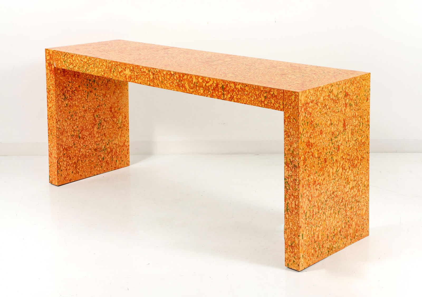 Vintage Sofa Table with Psychedelic Orange Finish (1 of 8)