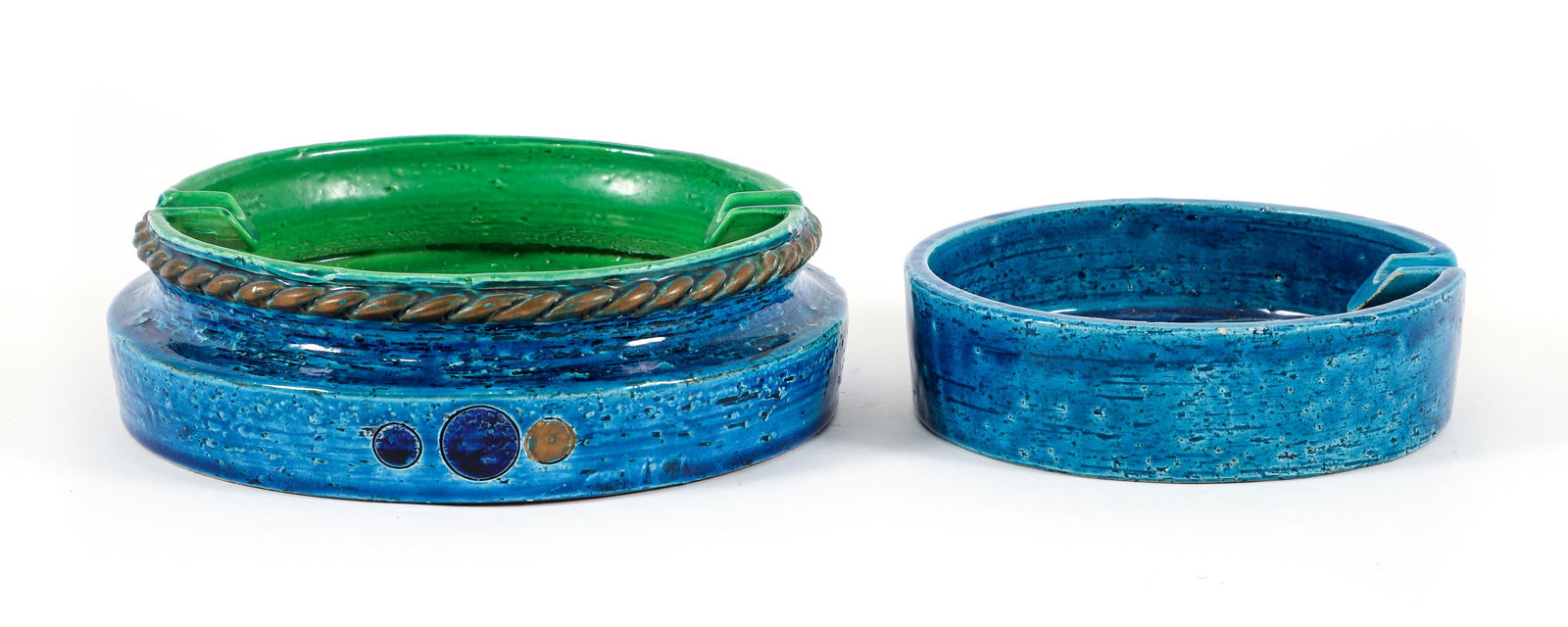 Pair Bitossi Rimini Blue Ceramic Ashtrays by Londi (1 of 9)
