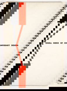 Knoll Index of Contemporary Design Catalog 1954: Matter, Herbert (book design), Knoll Index of Contemporary Design, 1954, spiral binding with card covers, 64 pp., published Knoll Associates. A rare and striking catalog, with famous examples of mid c