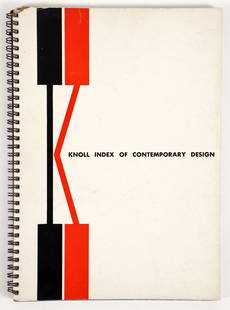 Knoll Index of Contemporary Design Catalog 1954: Matter, Herbert (book design), Knoll Index of Contemporary Design, 1954, spiral binding with card covers, 64 pp., published Knoll Associates. A rare and striking catalog, with famous examples of mid c