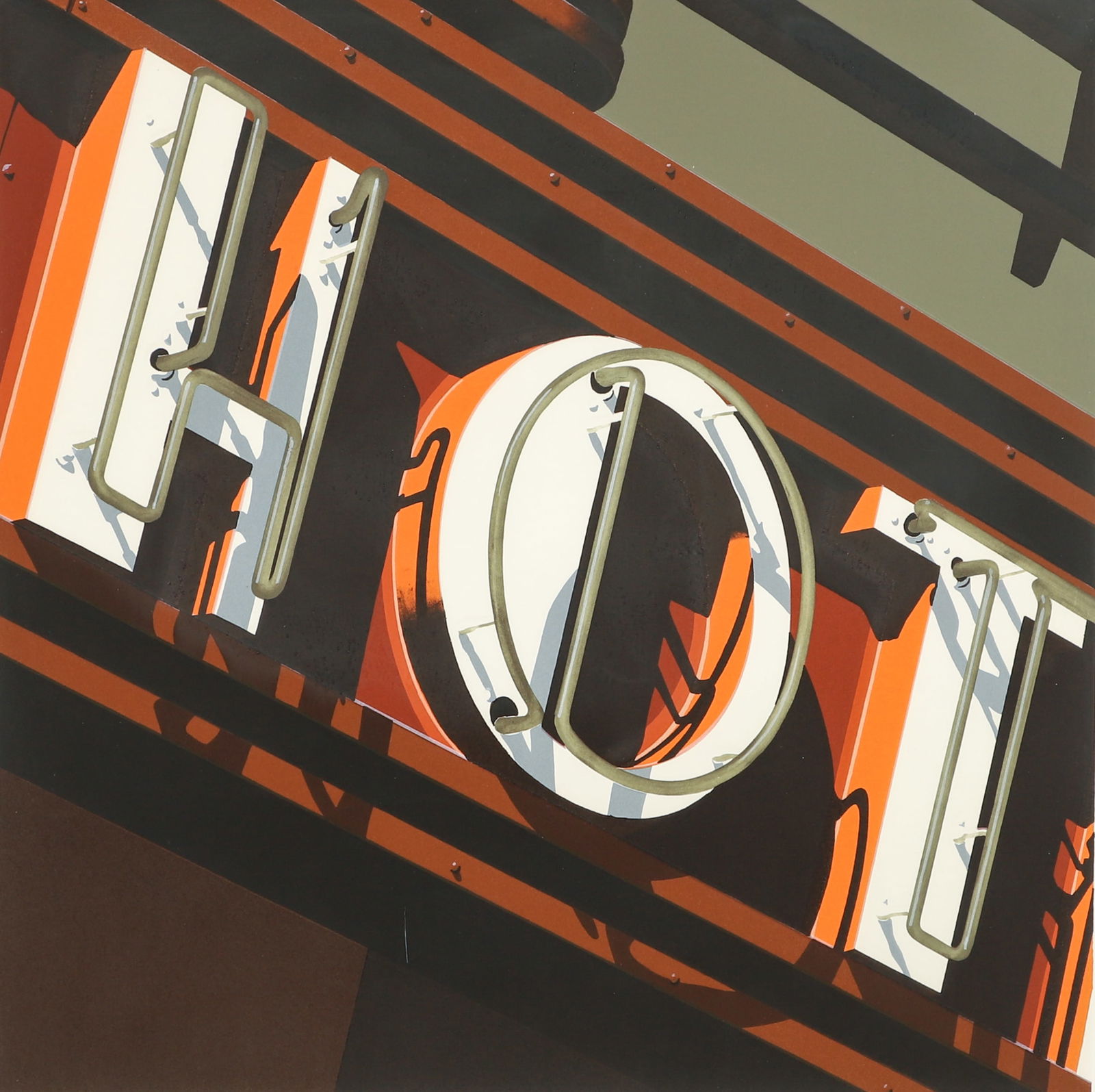 Robert Cottingham Lithograph on Paper Hot 1973 (1 of 5)
