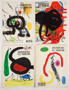 Joan Miro 4 issues Derriere le Miroir lithos 1961-1973: Miro, Joan (Spanish, 1893-1983), 4 issues of Derriere Le Miroir (DLM), Numbers 123, 125/126, 164/165, 203, published 1961-1973, with a total of 17 color lithographs, and other illustrations, loose she