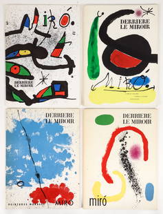 Joan Miro 4 issues Derriere le Miroir lithos 1961-1978: Miro, Joan (Spanish, 1893-1983), 4 issues of Derriere Le Miroir (DLM), Numbers 125/126, 128, 164/165, 231, published 1961-1978, with a total of 22 color lithographs, and other illustrations, loose she