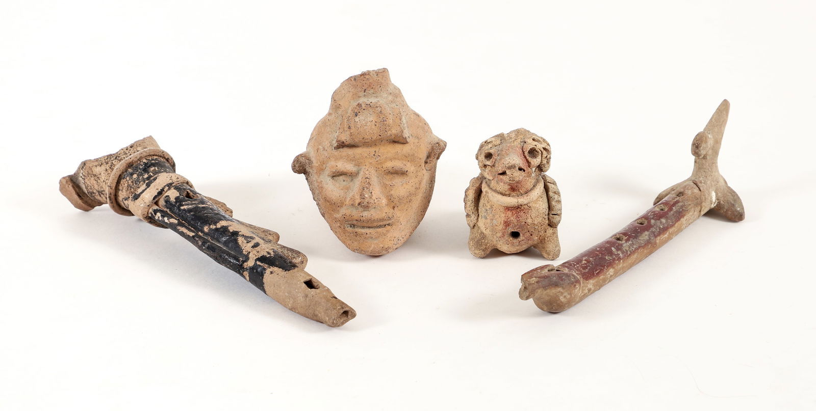 4 Pre-Aztec Clay Whistles and Flutes (1 of 9)