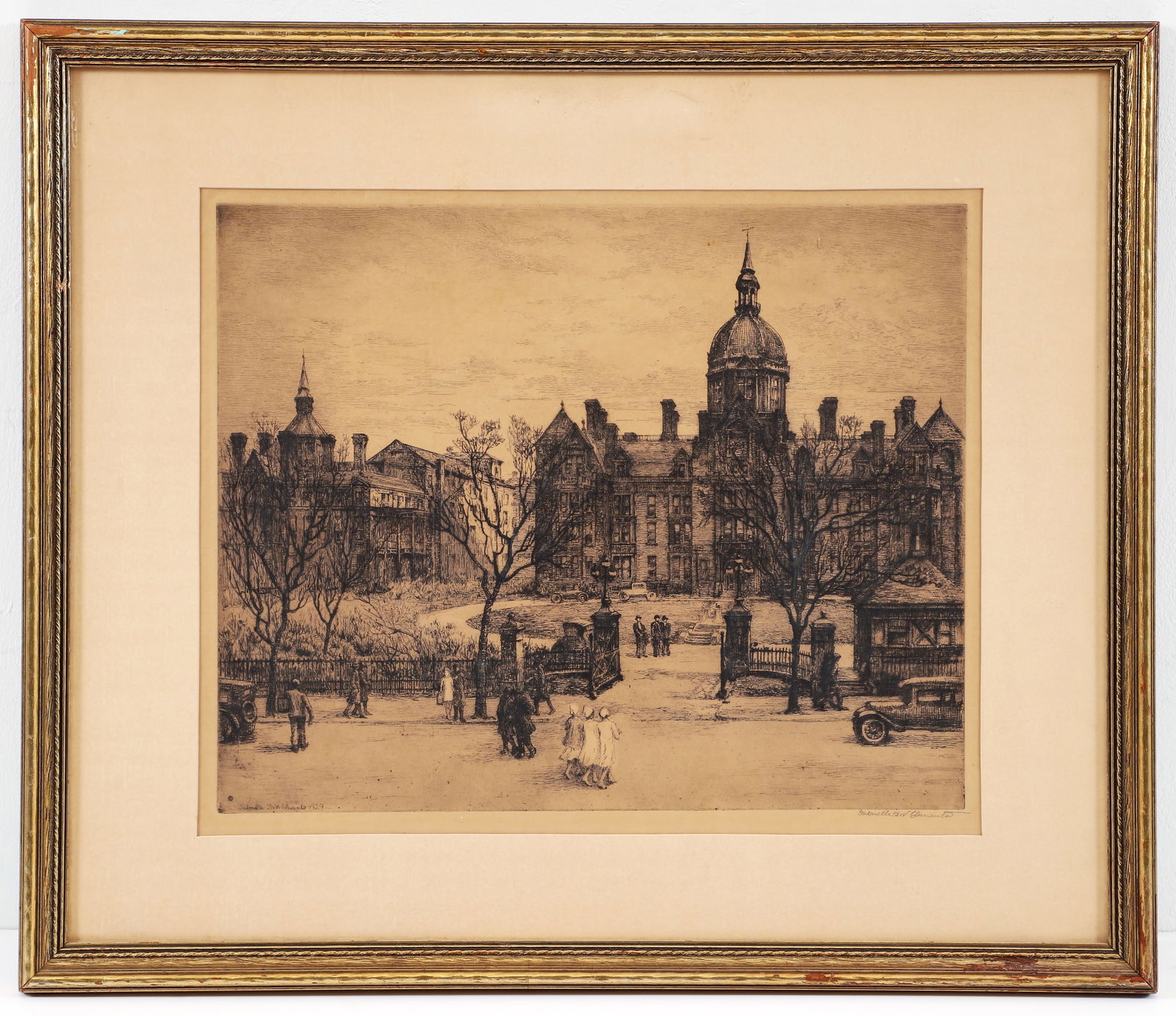 Gabrielle Clements Johns Hopkins Hospital Signed Etching (1 of 5)