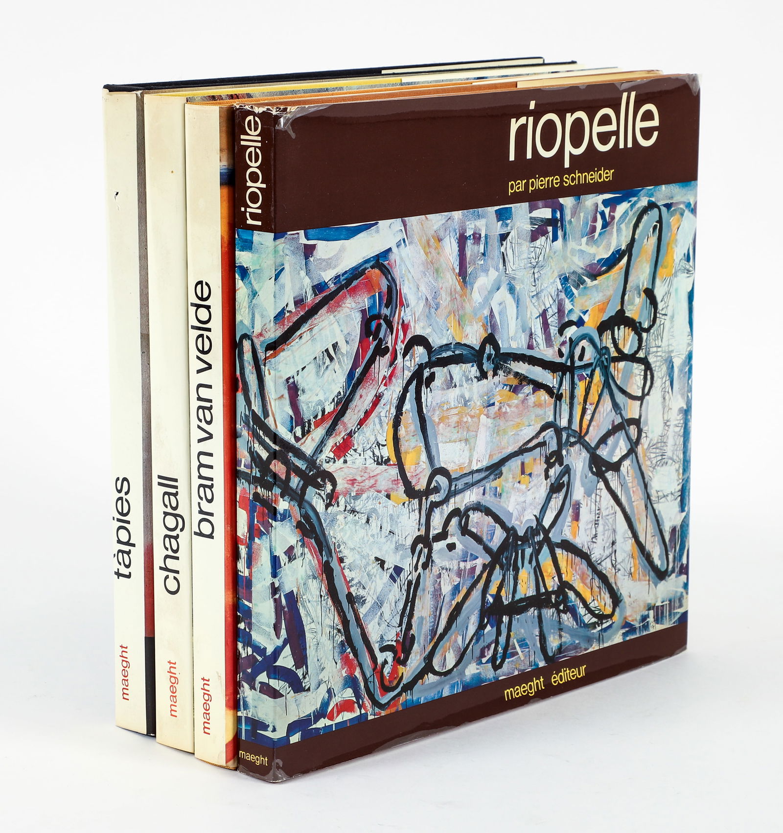 Lot of 4 books with 6 original lithographs Chagall Tapies etc (1 of 10)