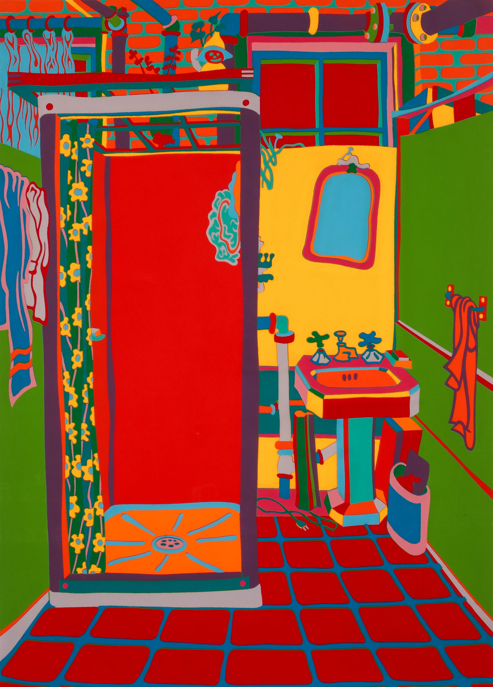 Clayton Pond orig silkscreen The Shower in My Studio On Broome Street (1 of 5)