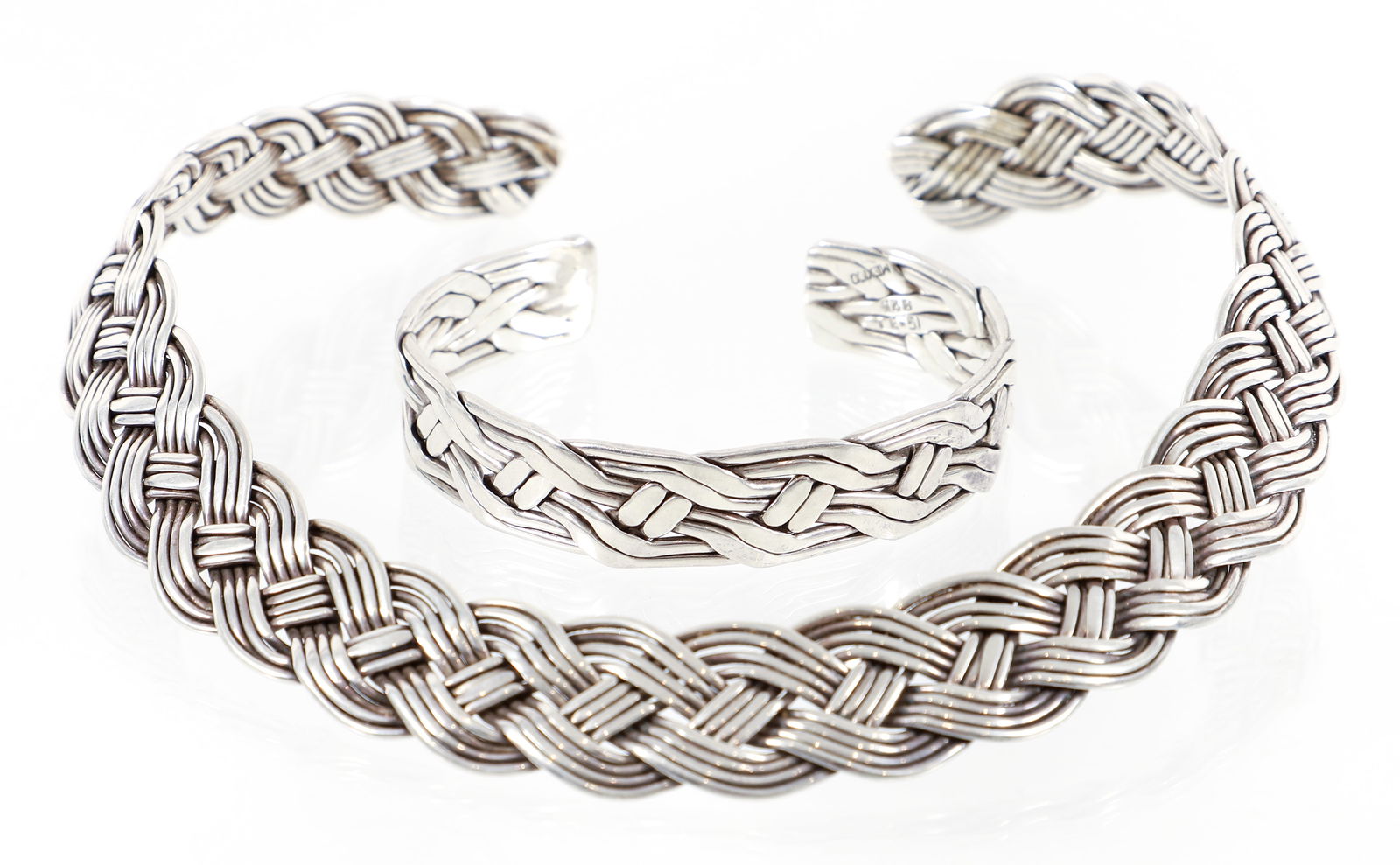 Silver Woven Collar & Cuff Bracelet Set (1 of 5)