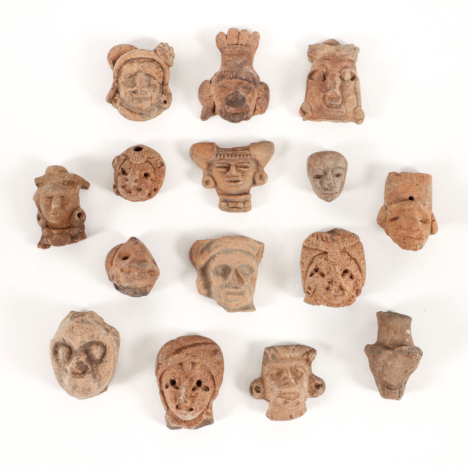 15 Pre-Aztec Effigy Heads from the Tlaxcala and Puebla Region (1 of 9)