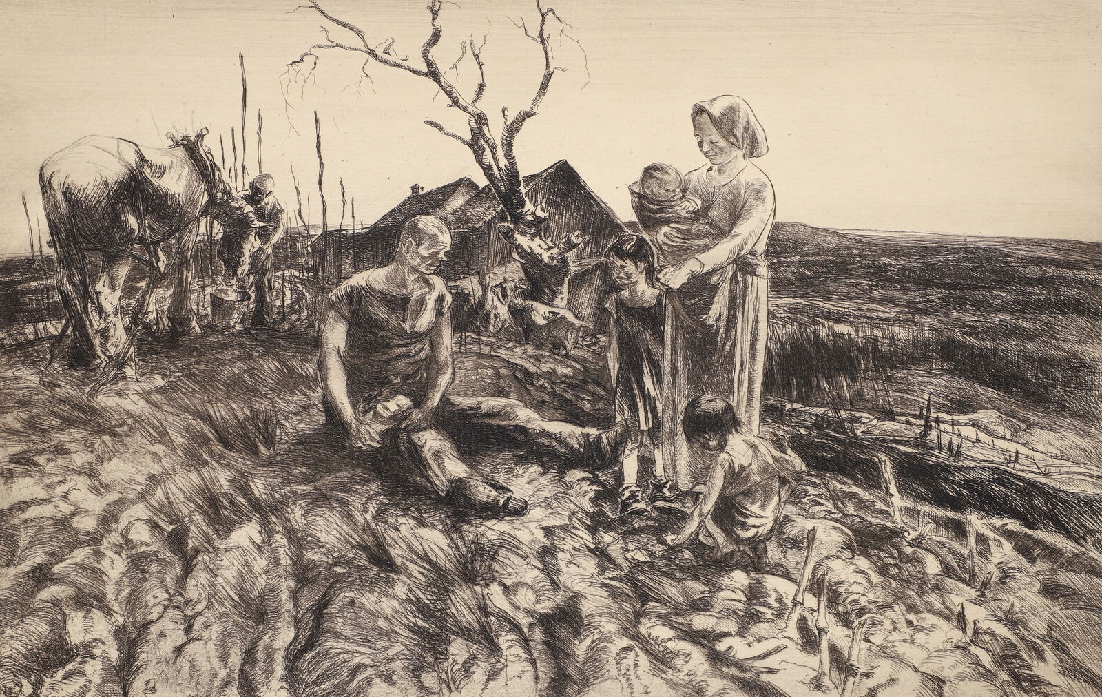 John Costigan 1934 etching  When Day is Done (1 of 5)