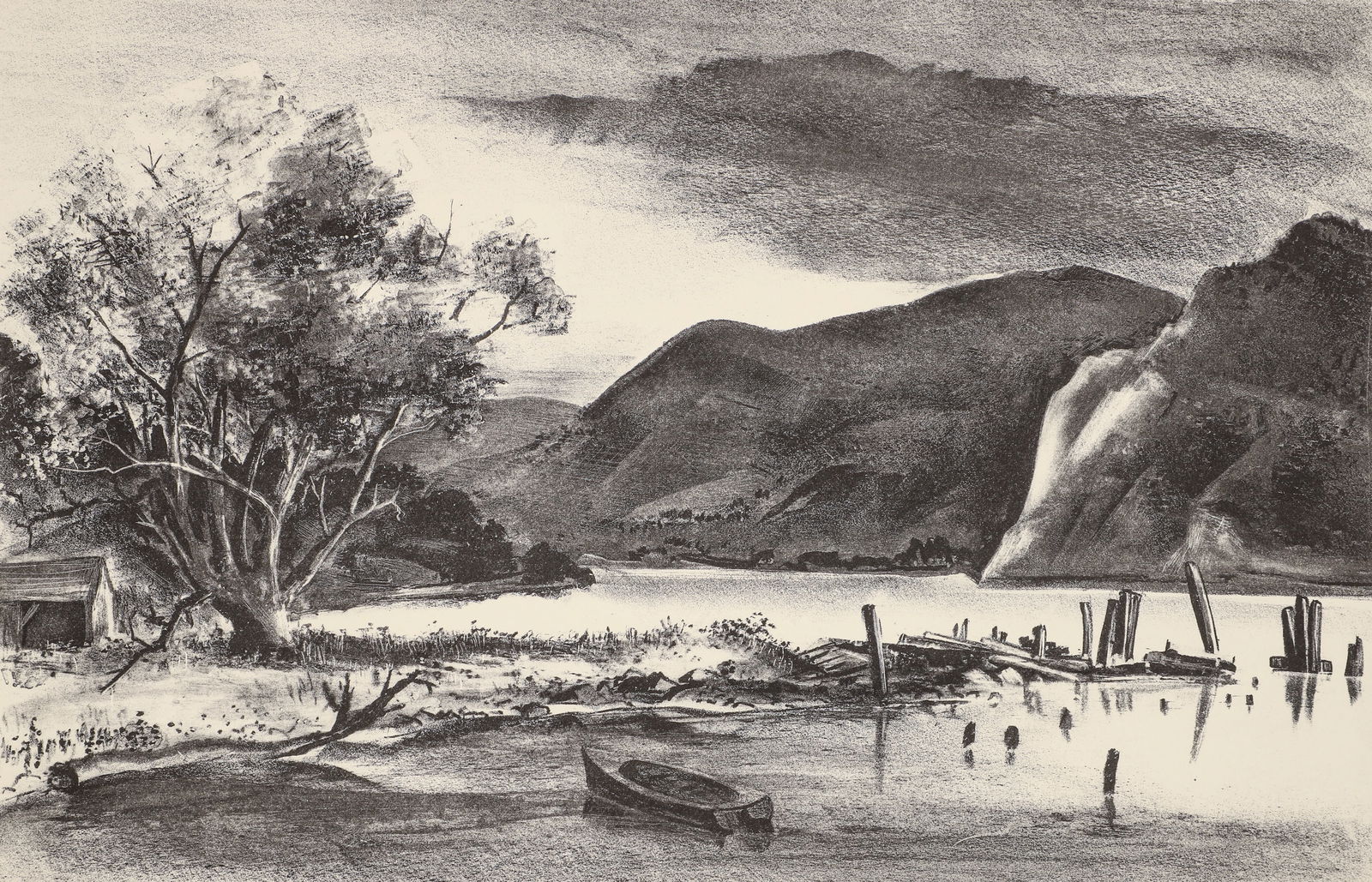 Adolf Dehn 1938 lithograph Peaceful Cove (1 of 5)