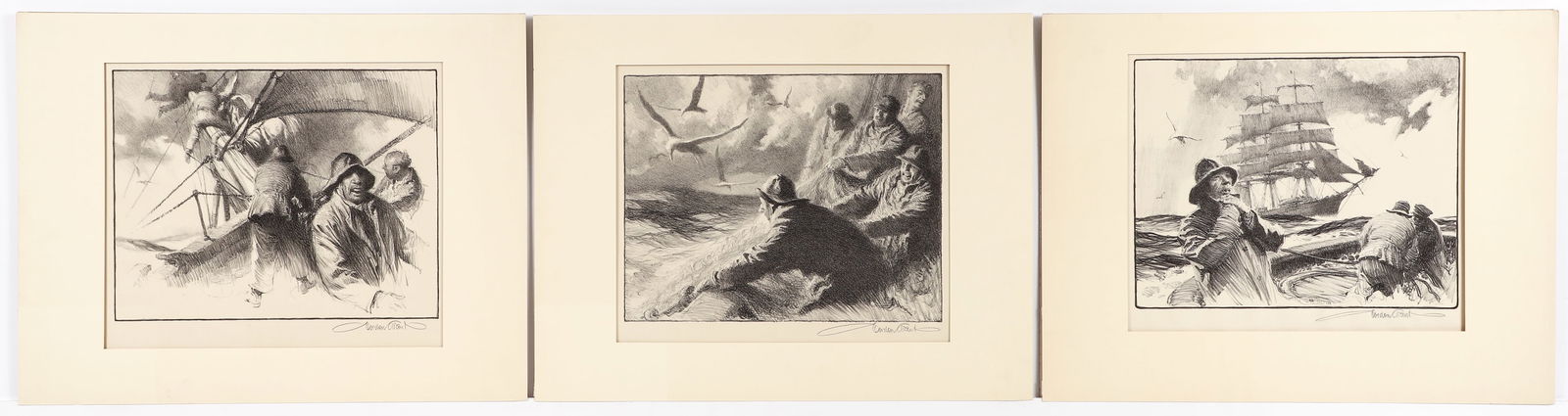 3 Gordon Grant original AAA lithos circa 1940 (1 of 10)