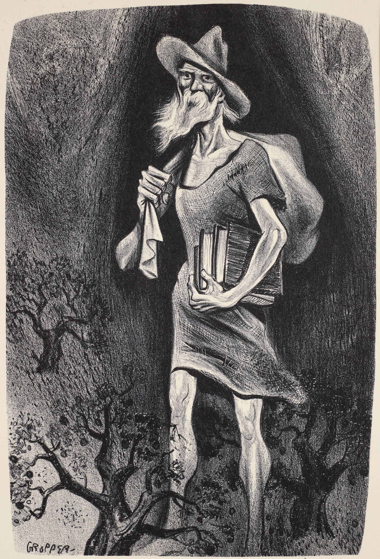 William Gropper 1939 lithograph Johnny Appleseed (1 of 6)