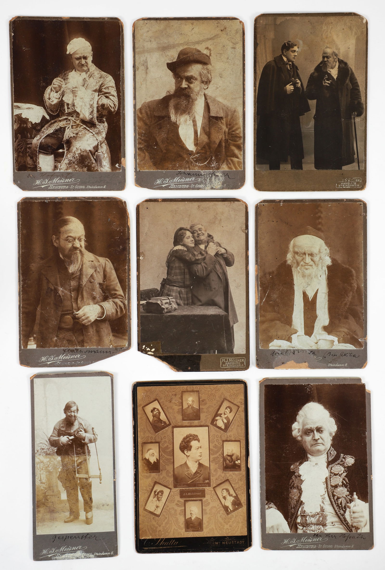 9 Yiddish Theater Actor Cabinet Card Photographs (1 of 6)