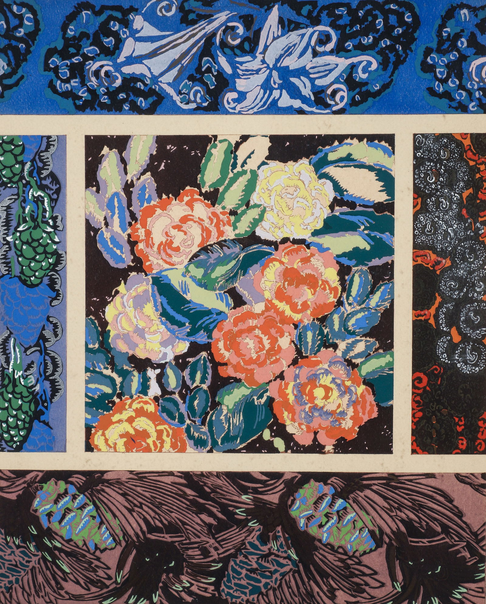 Edouard Benedictus Floral Pochoir Variations 1928 (1 of 3)