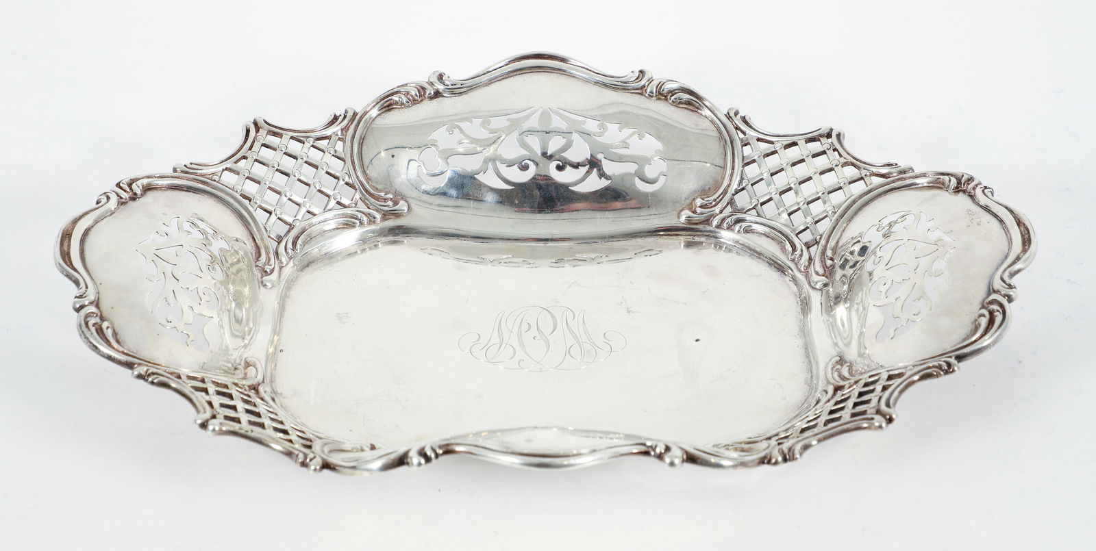 Gorham Sterling Pierced and Monogrammed Basket (1 of 6)
