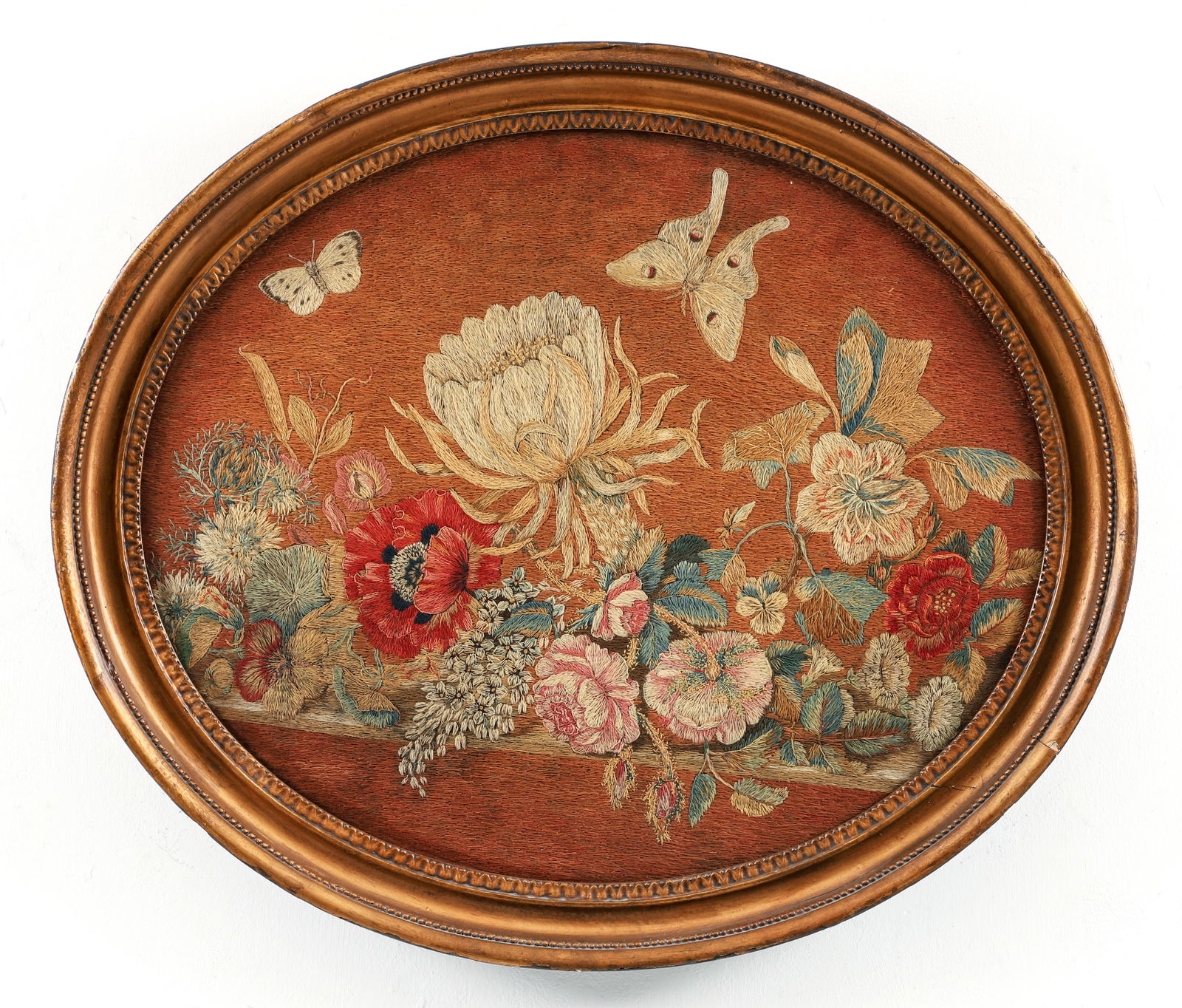 Embroidered Floral Still Life in style of Mary Linwood (1 of 3)