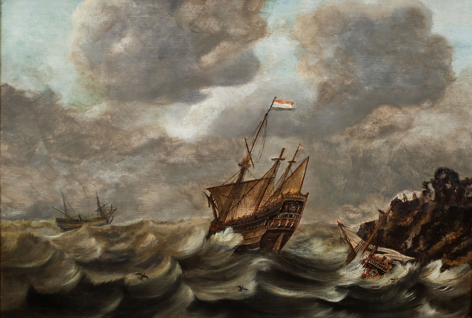 Follower of Adriaen Cornelisz Van der Salm oil on board The Shipwreck (1 of 5)
