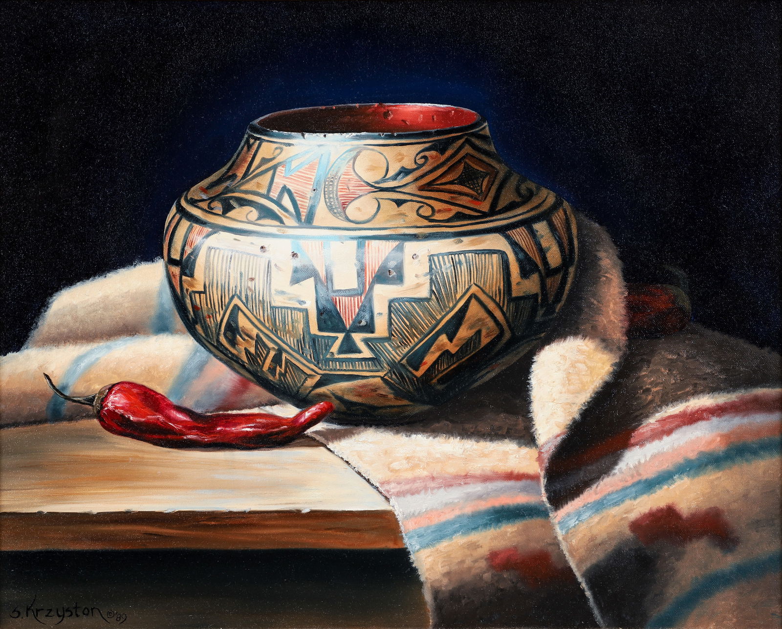 Sue Krzyston Clay Patterns Oil on Canvas 1989 (1 of 5)