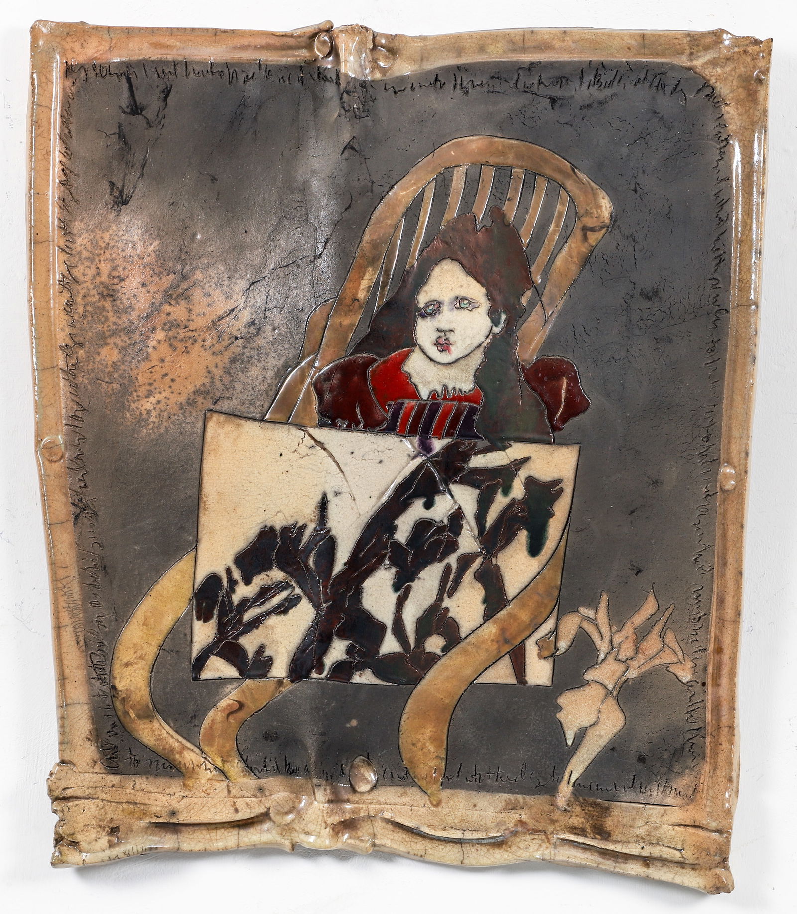 Susan and Steven Kemenyffy raku fired wall relief (1 of 4)