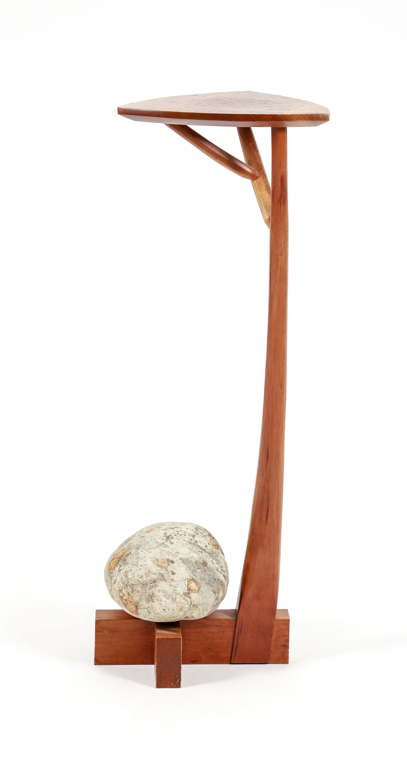 Tadao Arimoto Cherry Wood and Stone Tall Side Table 2008 (1 of 8)