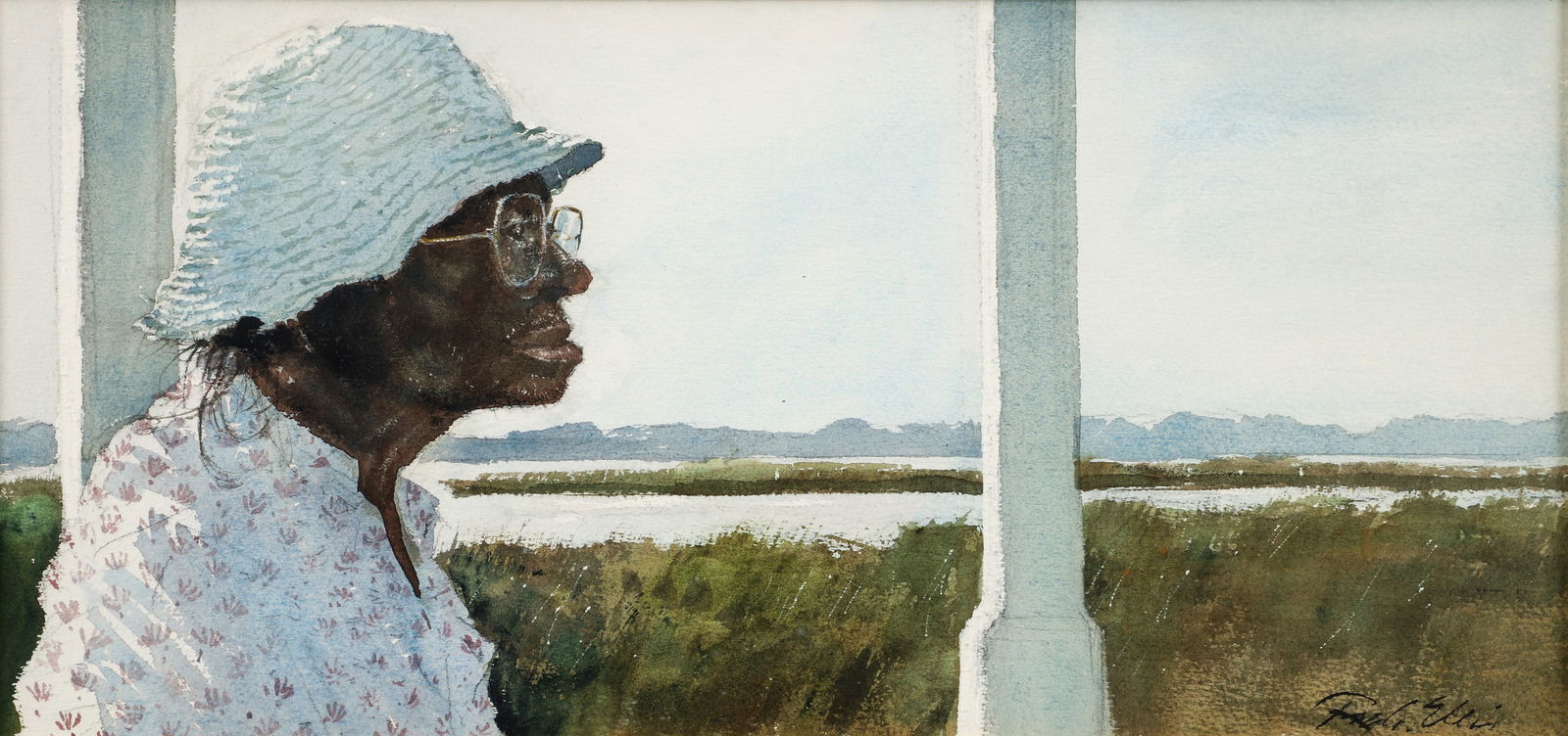 Ray Ellis Smell of the Marsh Watercolor Ptg (1 of 4)