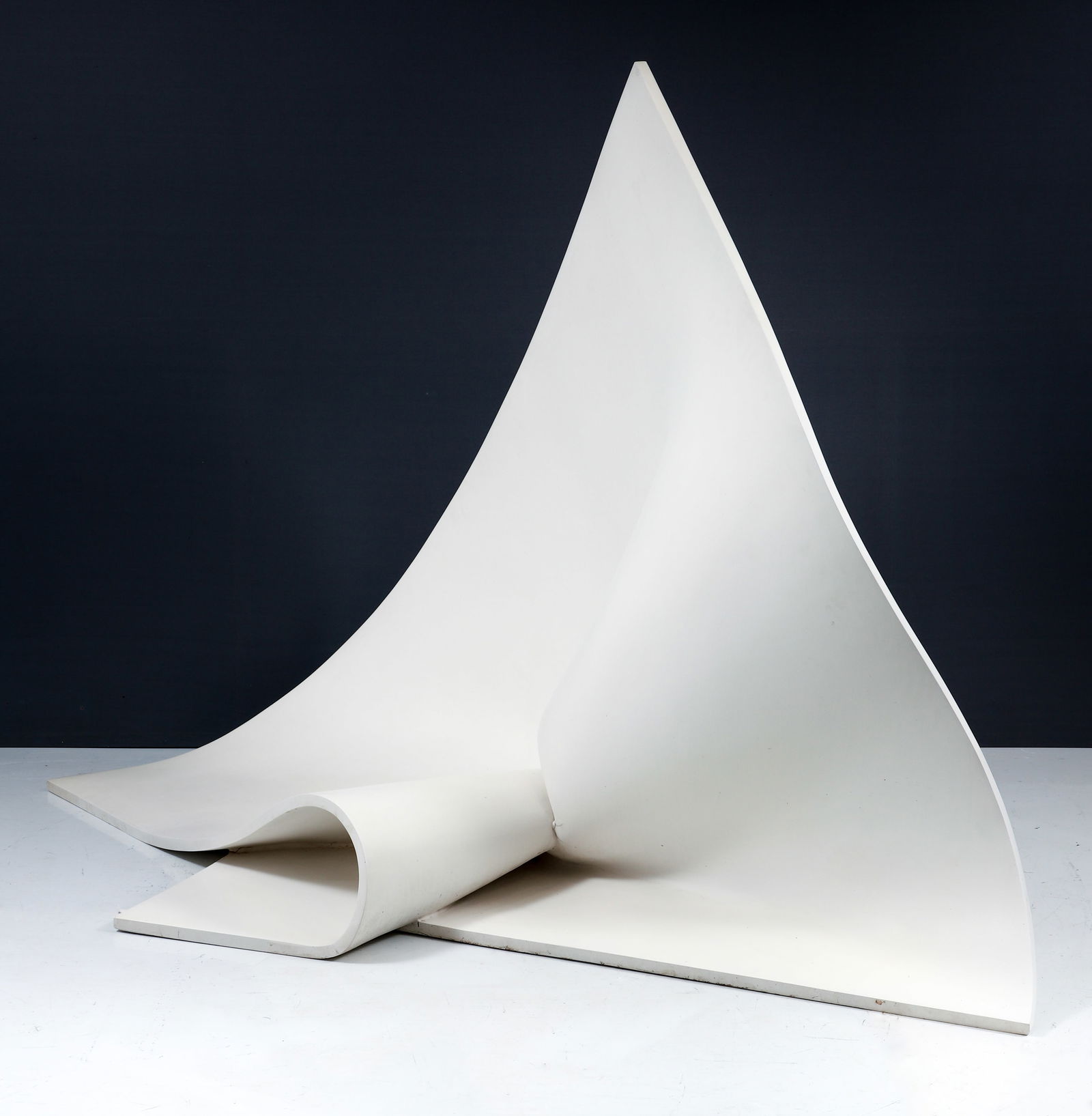 Jack Youngerman 1983 fiberglass sculpture Tucana: Youngerman, Jack (American, 1926-2020), Tucana, 1983, fiberglass and epoxy resin, incised with initials dated and numbered 1/3 on unfinished signature block located on lower reverse, 65 x 92 x 46 inch