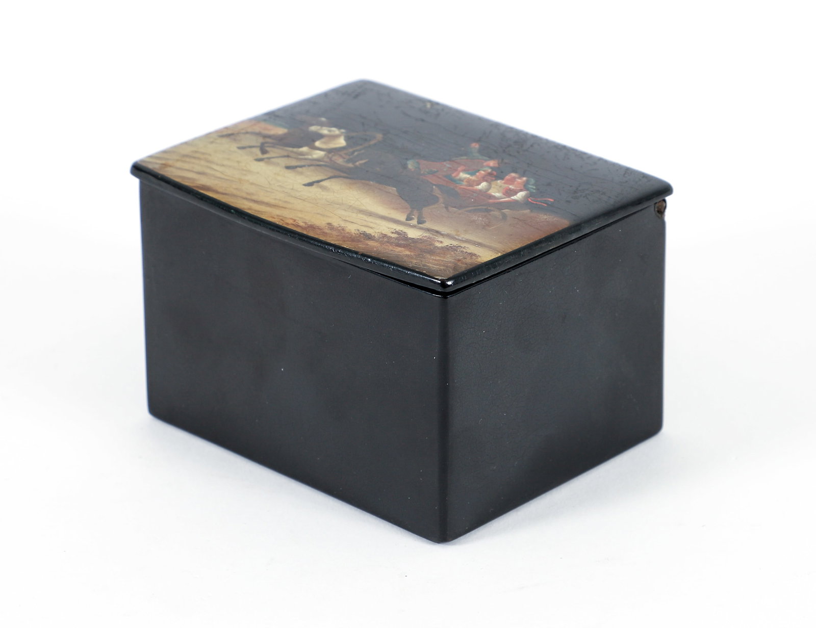 Antique Vintage Imperial Russian Black Lacquer Box (1 of 4)