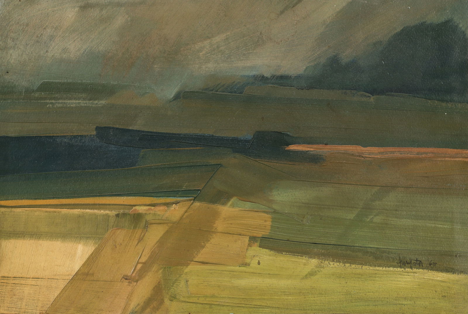 Gary Jurysta 1965 oil Abstracted Landscape (1 of 4)
