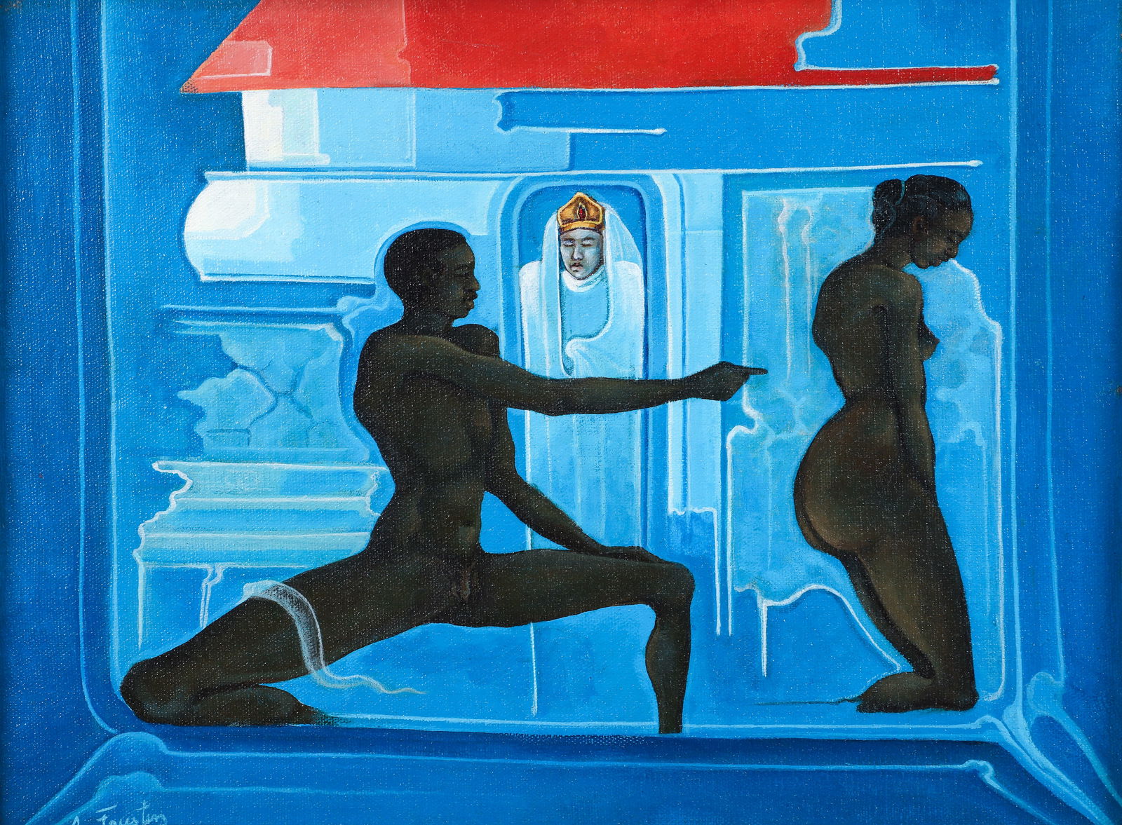 Celestin Faustin Couple and Goddess Oil on Canvas (1 of 3)