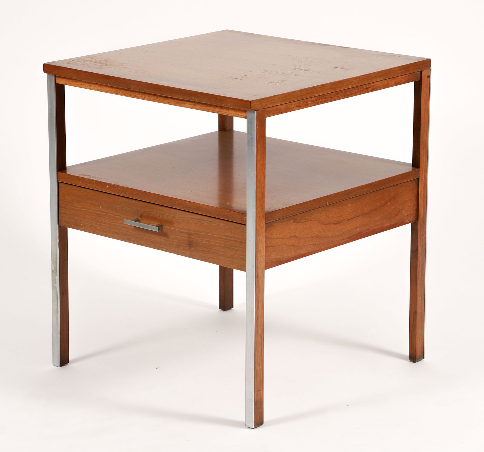 Paul McCobb for Calvin Aluminum and Walnut Side Table (1 of 7)