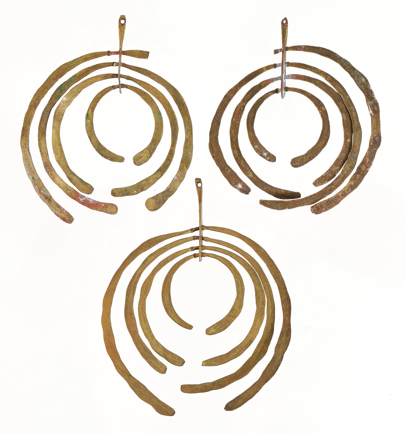 Attributed to Harry Bertoia Brass Earrings and Pendant (1 of 5)