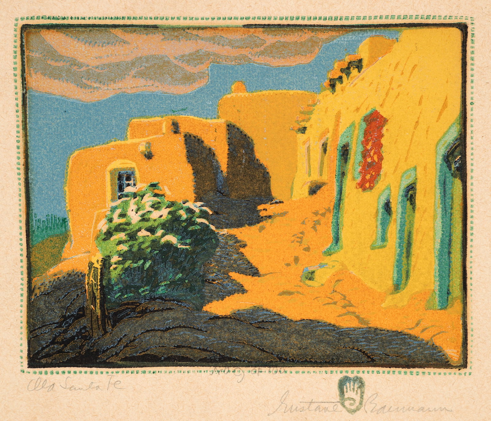 Gustave Baumann Woodblock Print Old Santa Fe (1 of 4)