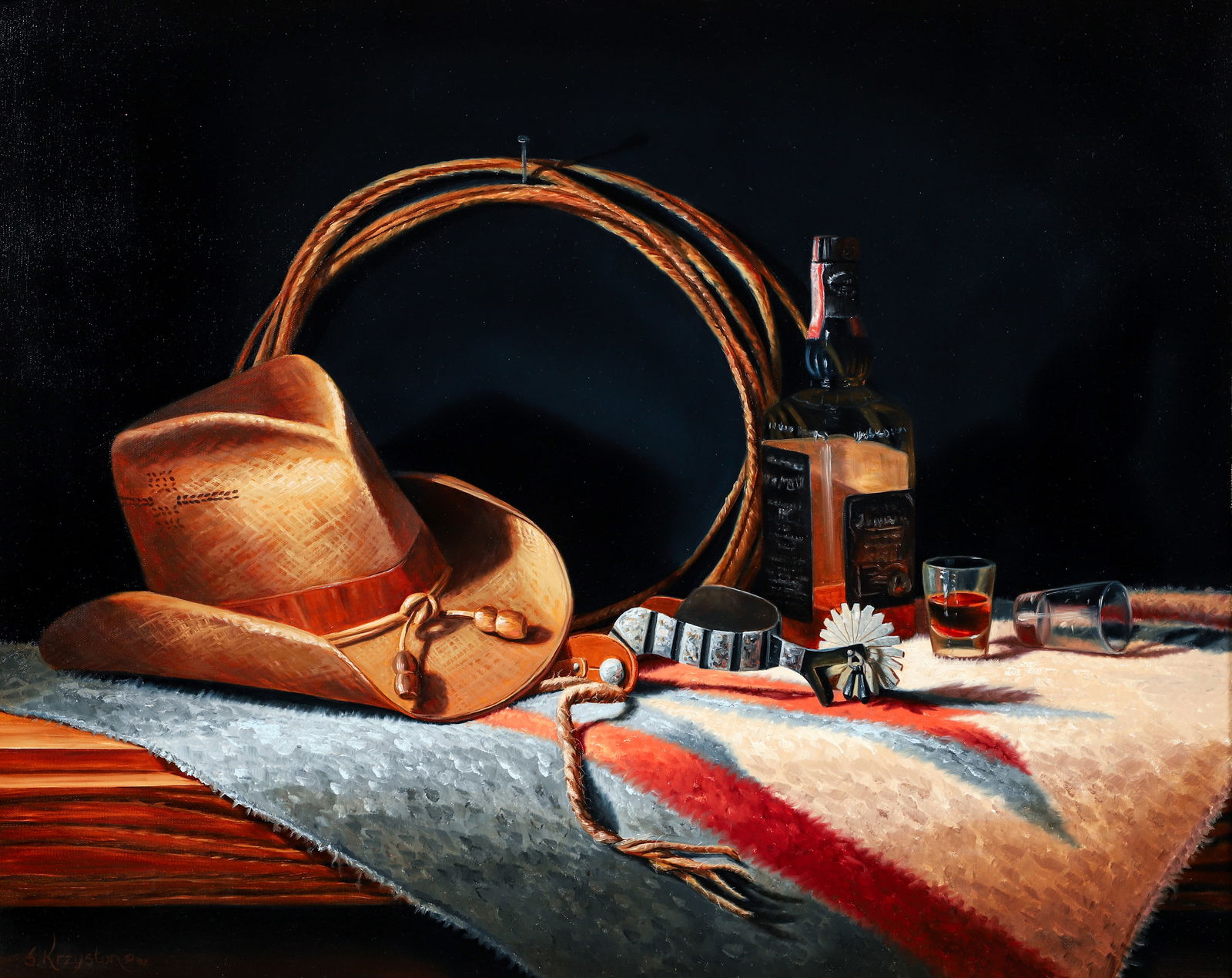 Sue Krzyston Evening with JD Oil on Canvas 1992 (1 of 5)