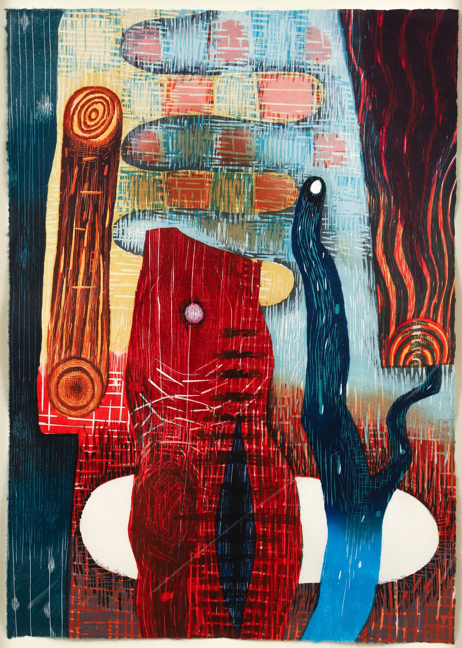 Karen Kunc Backwater Clearing 1993 signed woodcut (1 of 4)