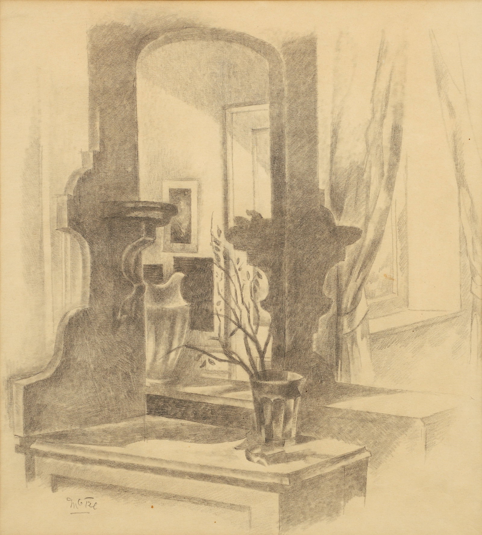 Henry Lee McFee Modernist Still Life Drawing in Pencil (1 of 4)