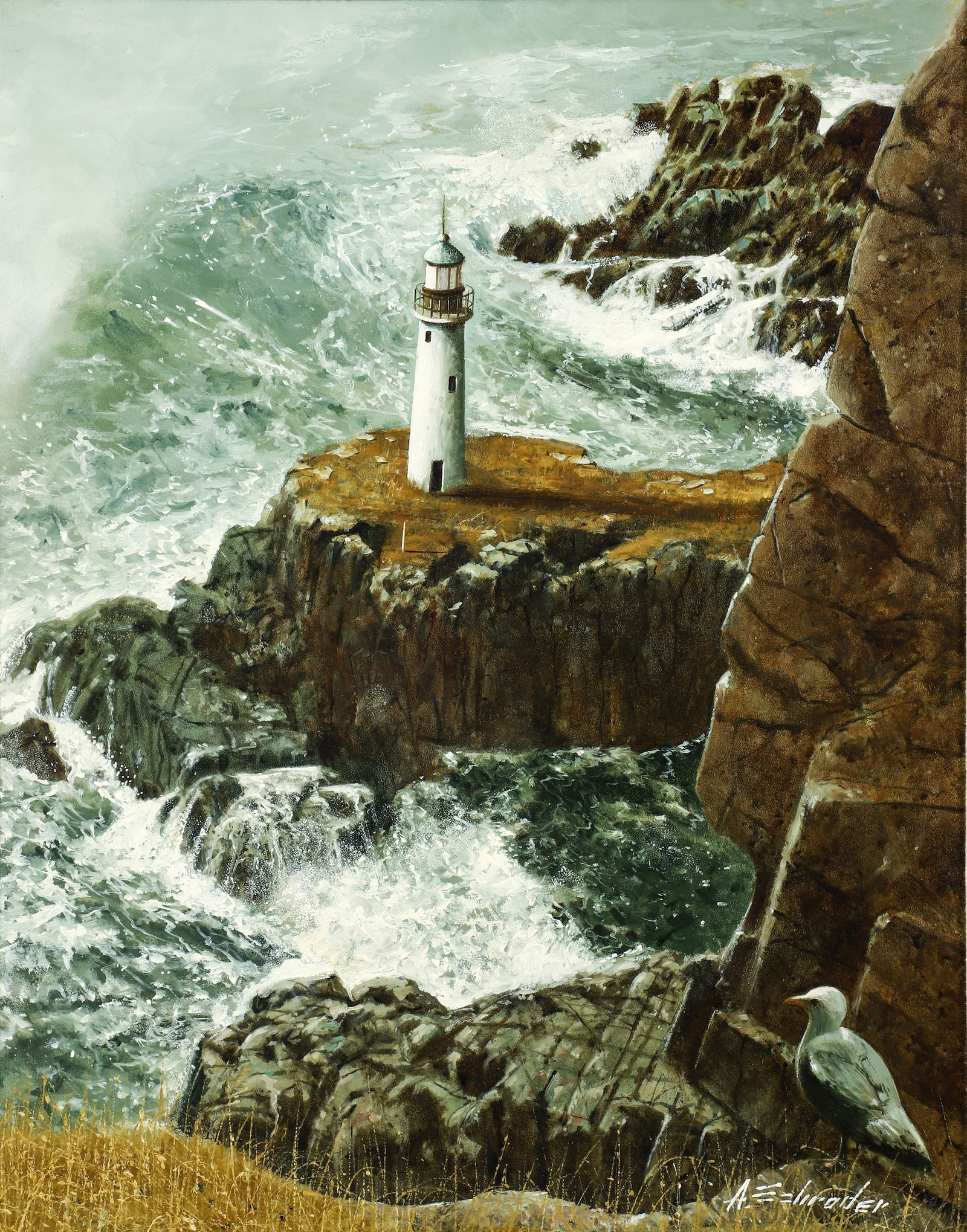 Albert Henry Schroder Oregon Coast Oil on Board (1 of 4)