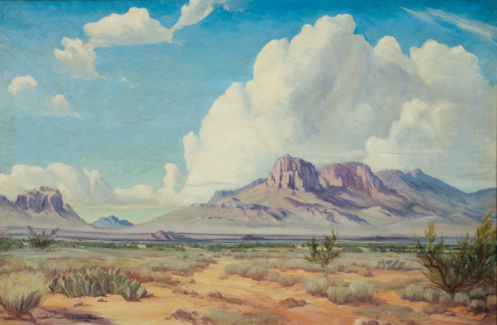 Eugene Bonfanti Thurston Signal Peak Oil on Canvas 1948 (1 of 4)