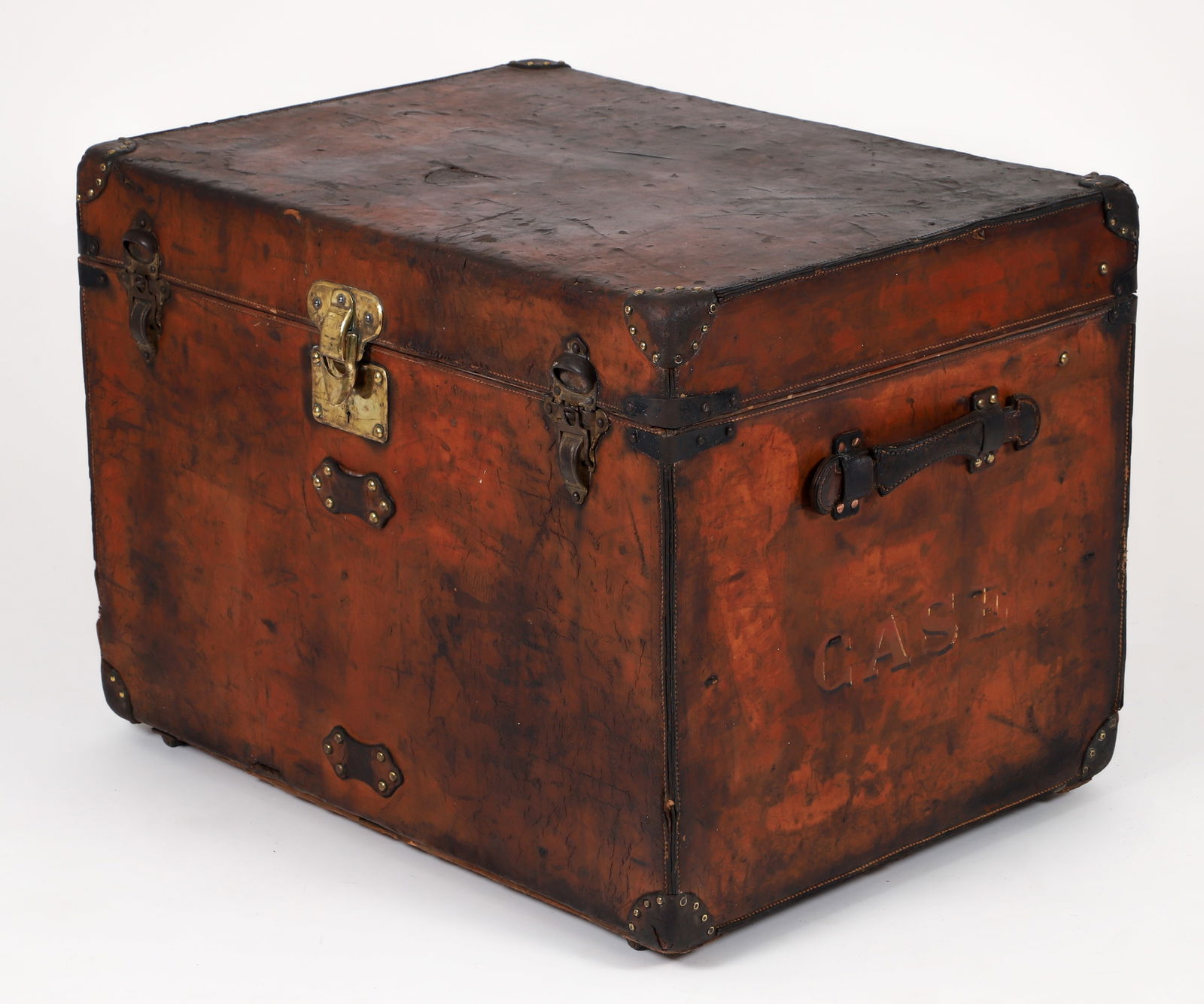 Attr. Louis Vuitton Antique Leather Steamer Trunk (1 of 9)