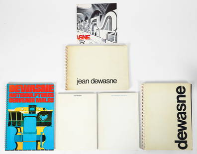 Lot of 6 rare Jean Dewasne books from 1970s: Dewasne, Jean, Lot of 6 books: Antisculptures Cerveaux Males, 1975 / 2 books that appear to be prospectuses for his large installation work, 1973-1974, from the collection of Leon Arkus, who was the d