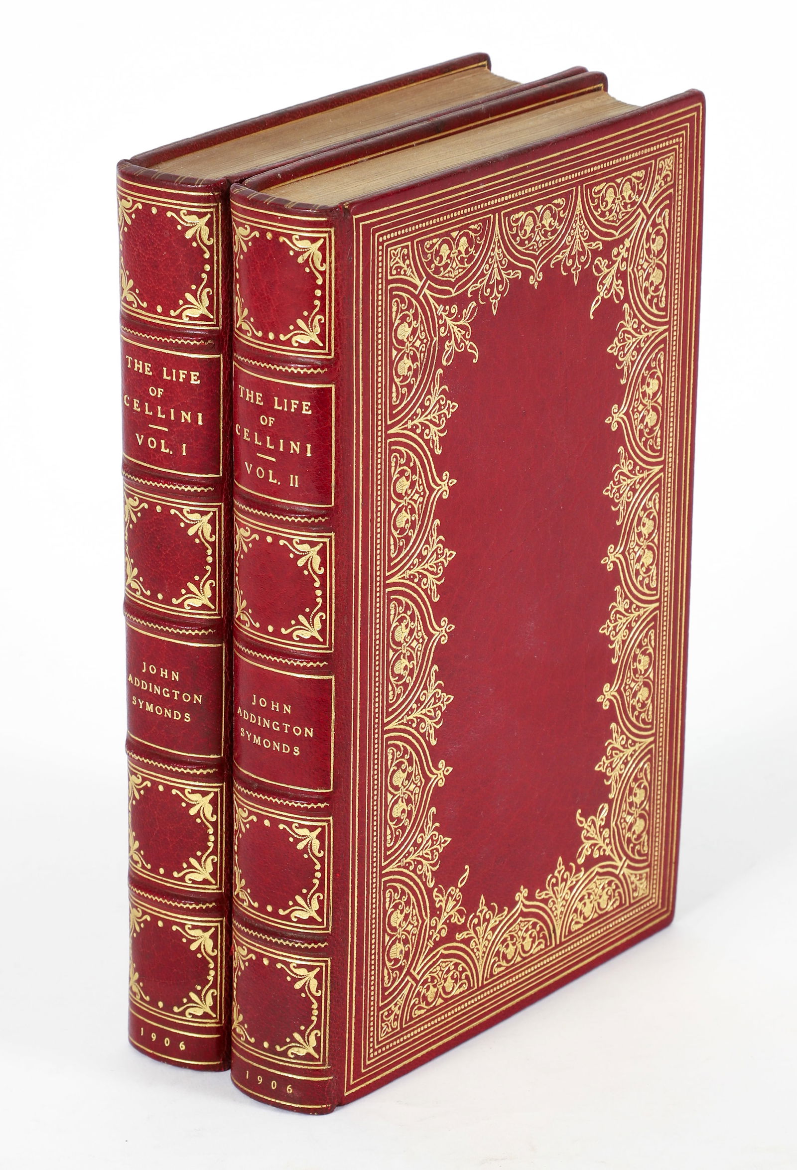 Life of Cellini, 2 vols in Stikeman fine bindings 1906 (1 of 5)