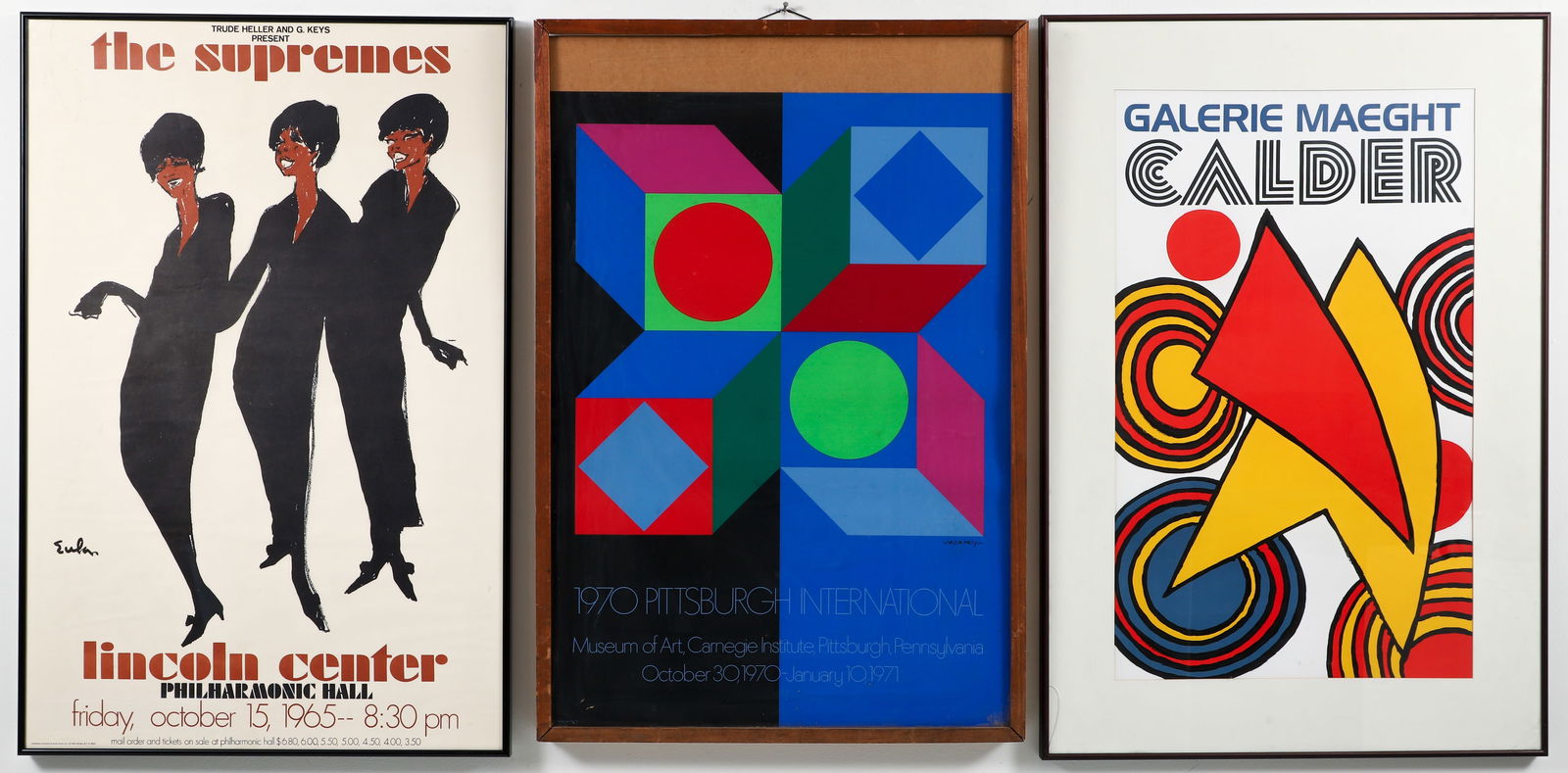 Joe Eula Supremes Poster plus Vasarely and Calder Framed Posters (1 of 4)