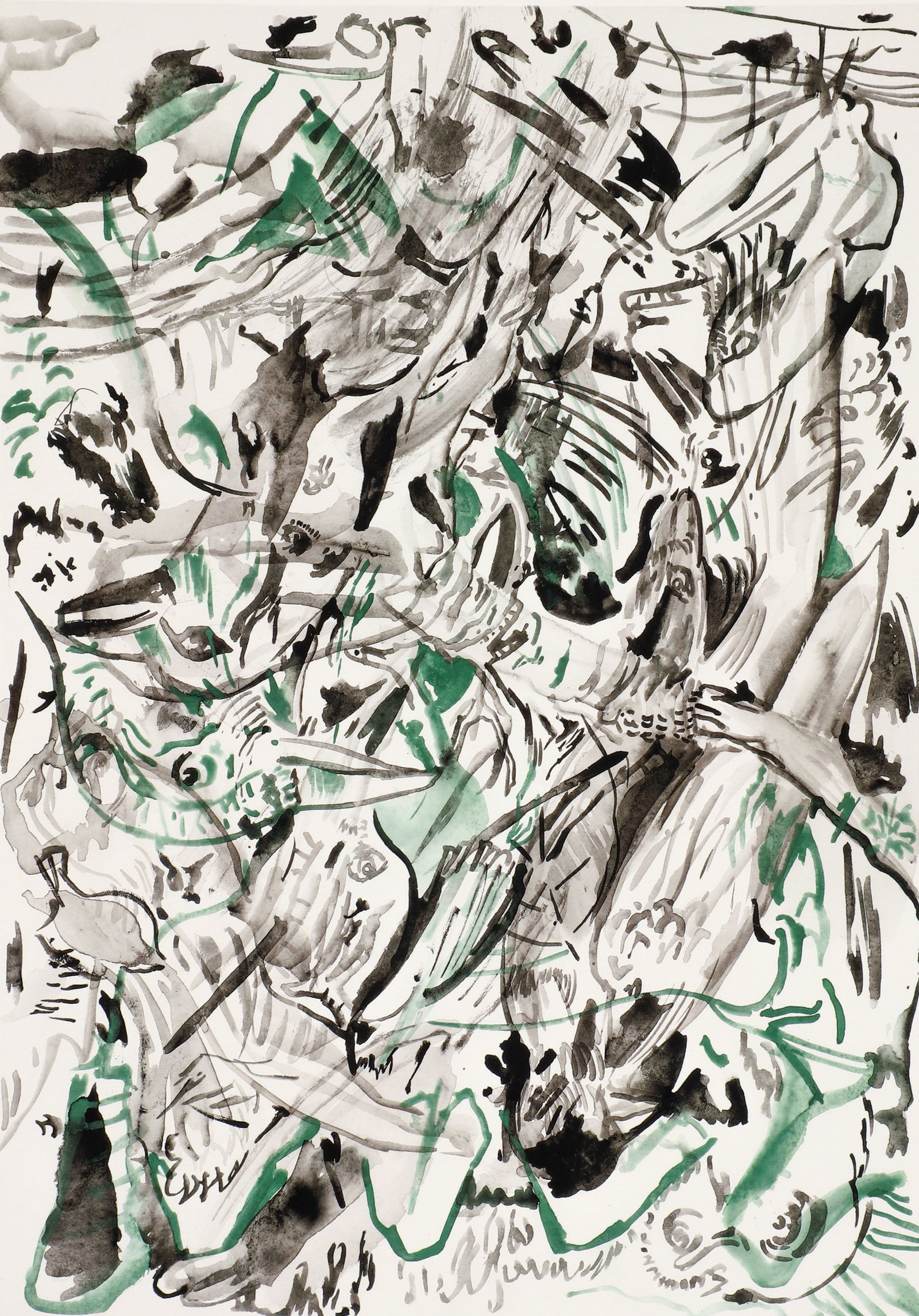 Cecily Brown Untitled 2 Abstract Print 2012: Brown, Cecily (British, b. 1969), Untitled 2, from the 20x200 series, 2012, number 11 from the edition of 50, archival pigment print on paper, sheet 10 x 8 inches square, in a metal frame. Published f