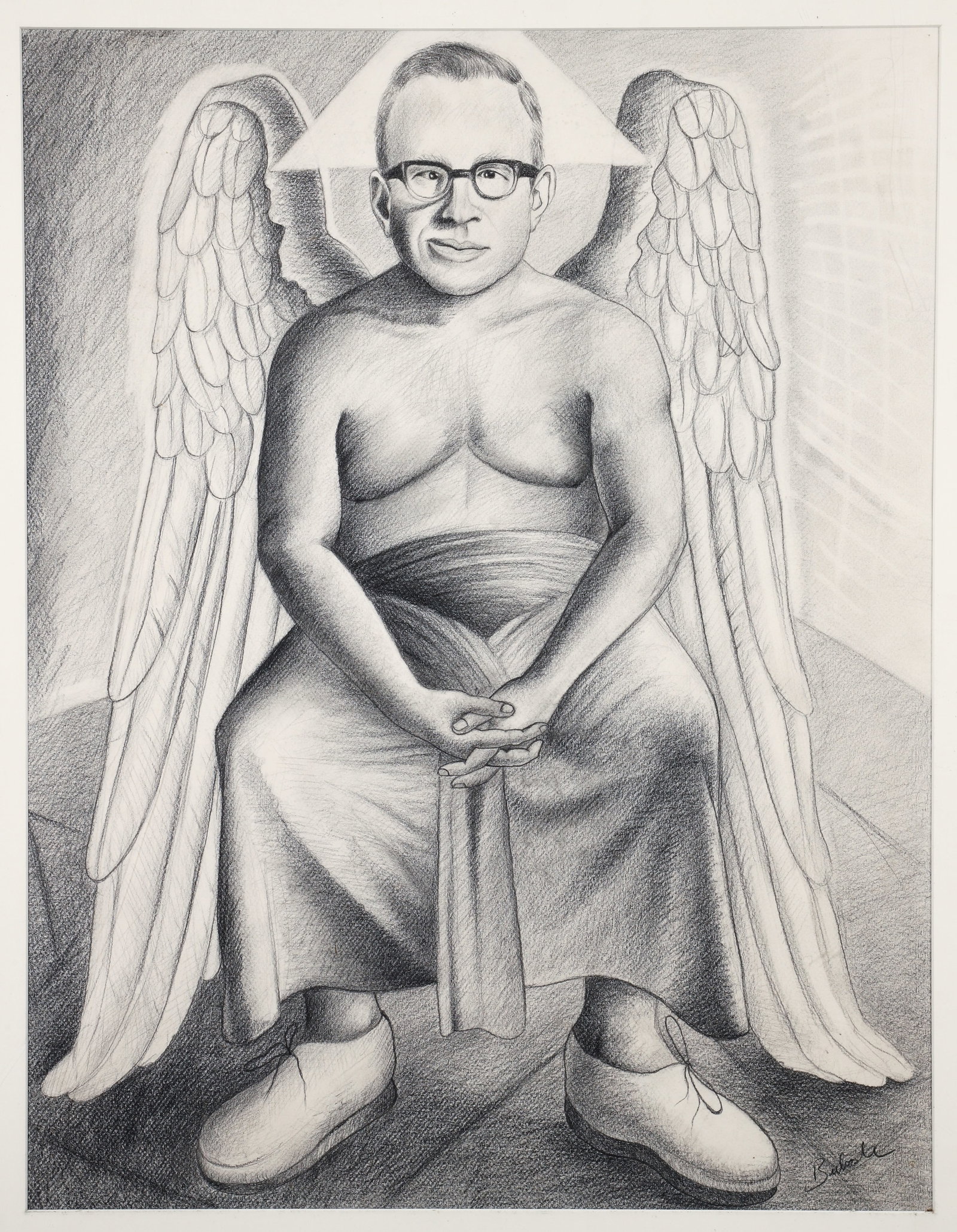 Nick Bubash Self Portrait as Angel Pencil Drawing (1 of 3)