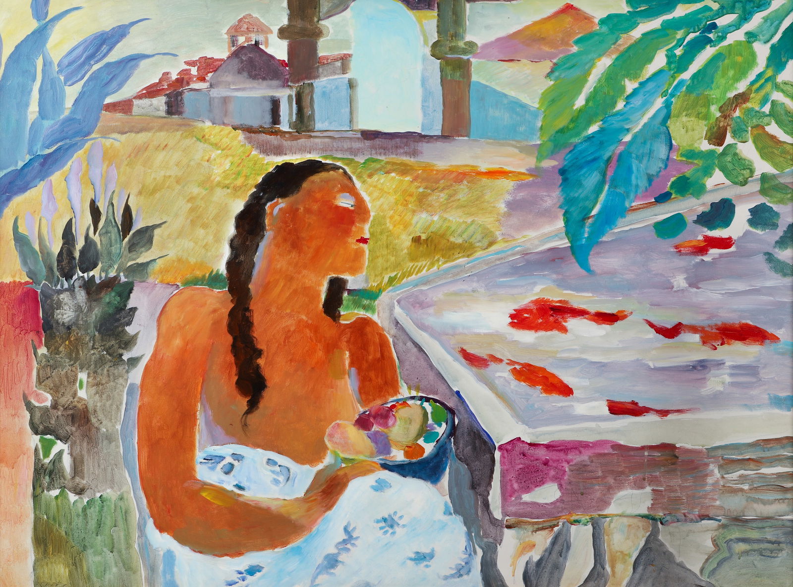 Ann Frantic painting Breakfast by The Koi Pond (1 of 2)